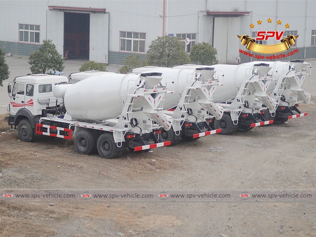 Back view of 10 CBM North Benz Concrete Mixer Truck 6X4 